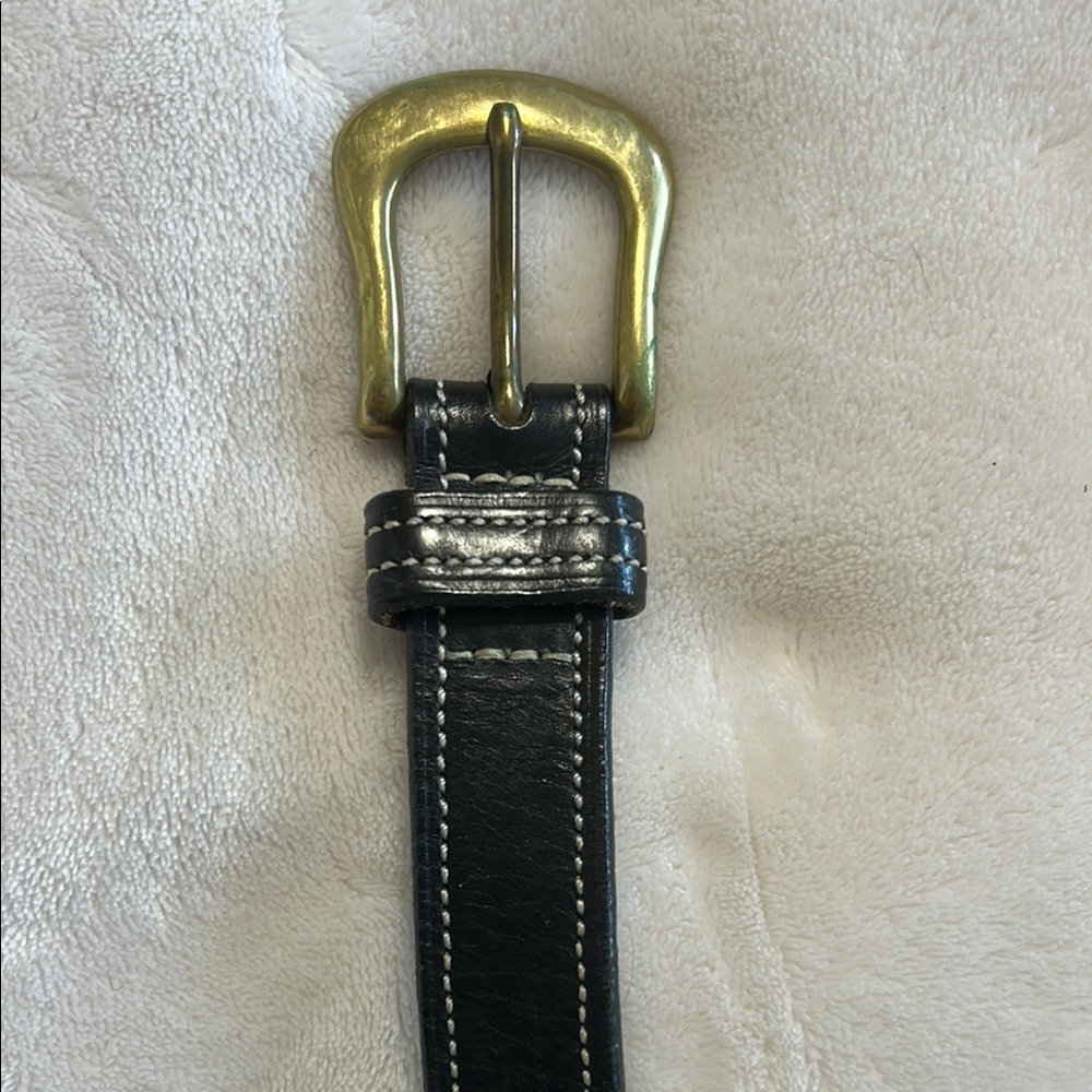 Elegant Black and Gold Belt with Decorative Metalwork